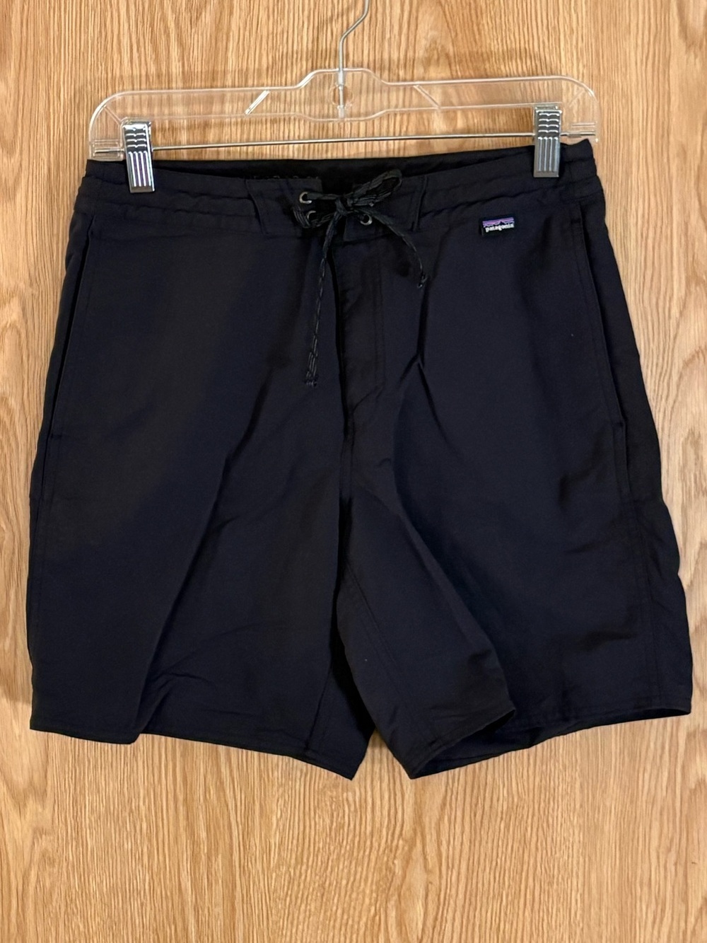 Patagonia Black Wavefarer Hybrid Walk Drawstring Casual Shorts